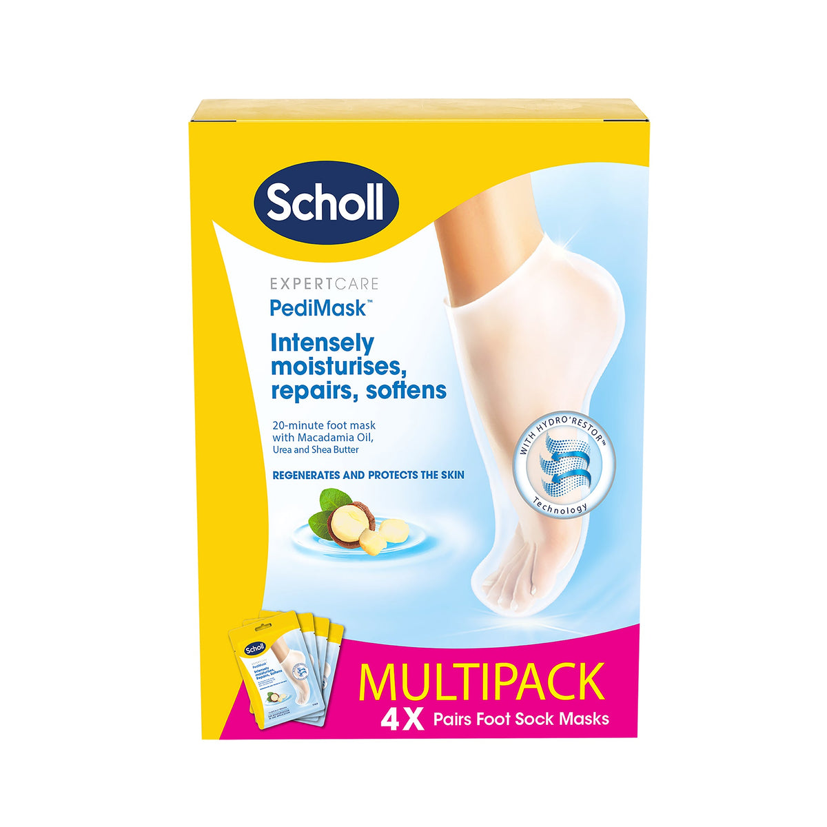 Scholl ExpertCare PediMask with Macadamia Oil 4 Pairs