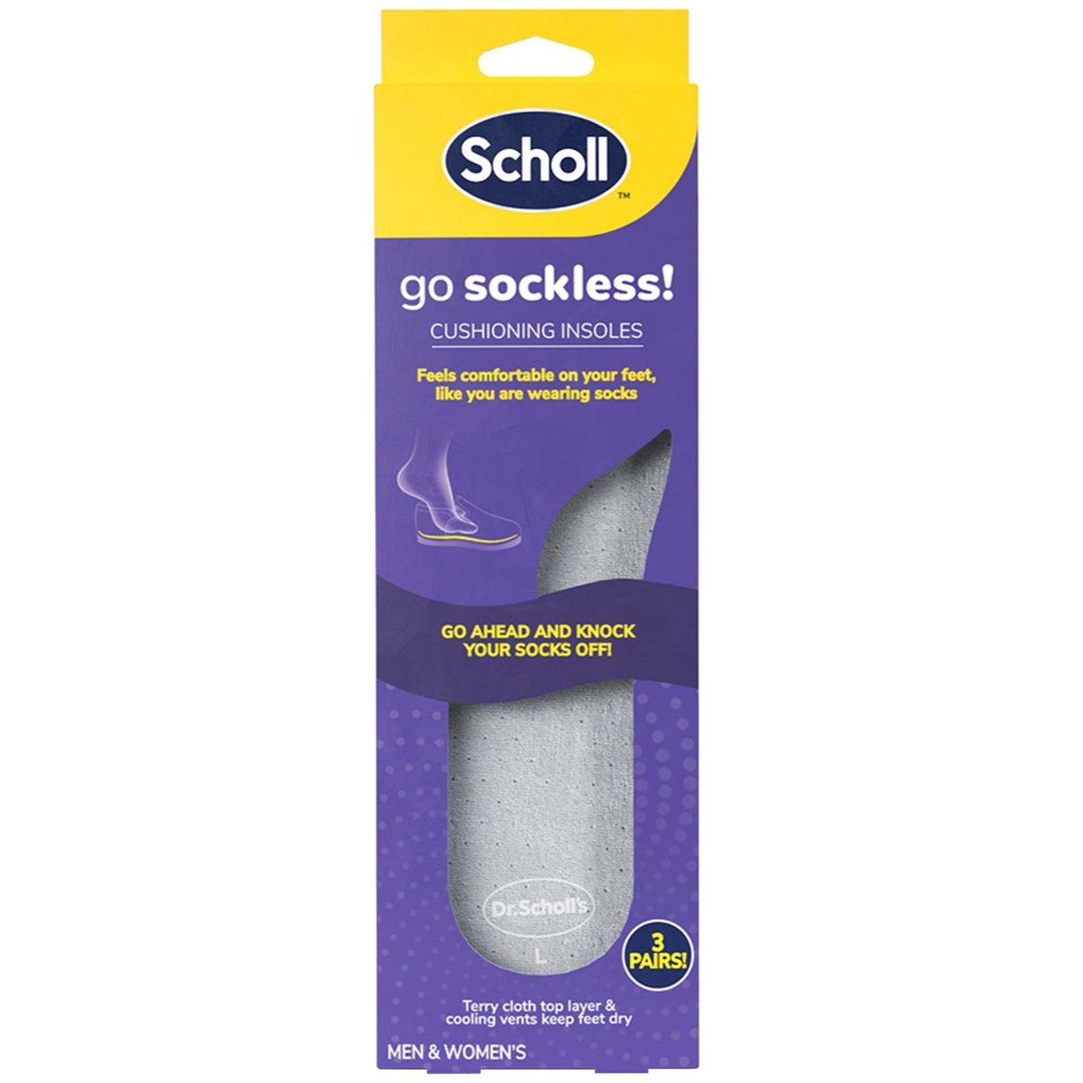 Scholl Go Sockless! Cushioning Insoles L 3 Pairs