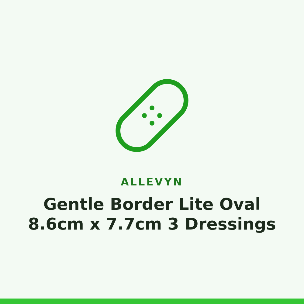 Allevyn Gentle Border Lite Oval 8.6cm x 7.7cm 3 Dressings