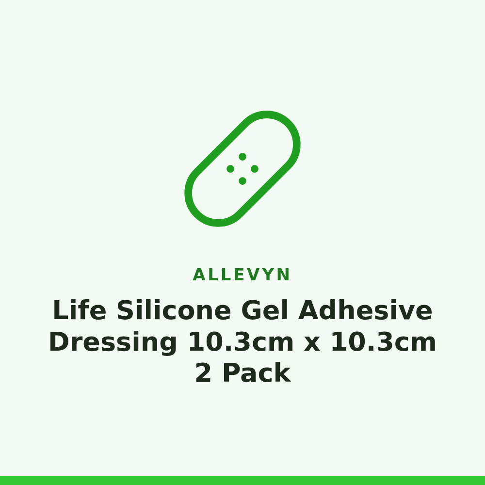 Allevyn Life Silicone Gel Adhesive Dressing 10.3cm x 10.3cm 2 Pack