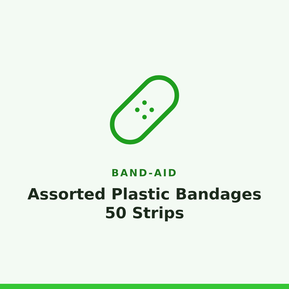 Band-Aid Assorted Plastic Bandages 50 Strips