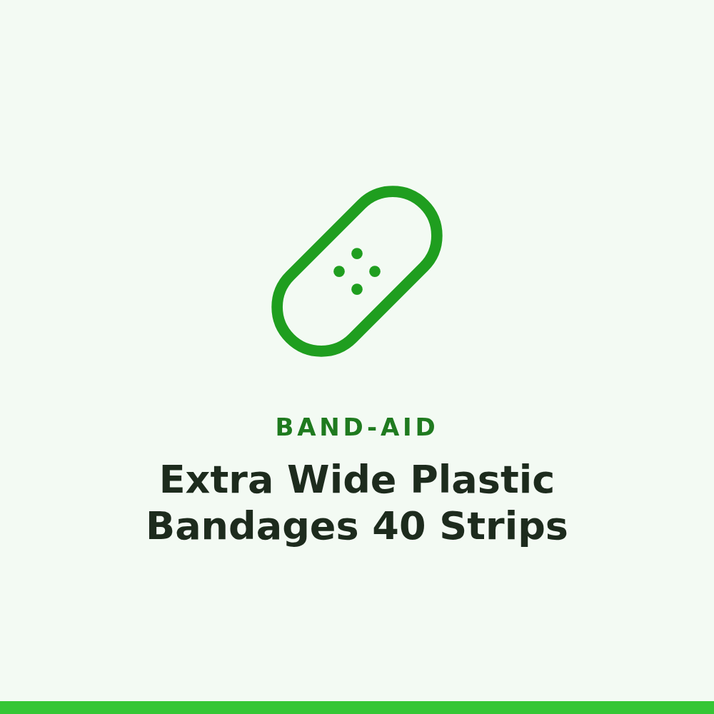 Band-Aid Extra Wide Plastic Bandages 40 Strips