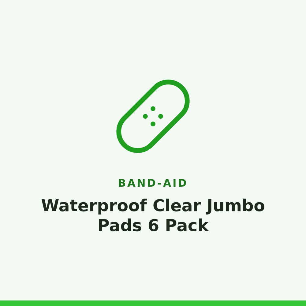 Band-Aid Waterproof Clear Jumbo Pads 6 Pack