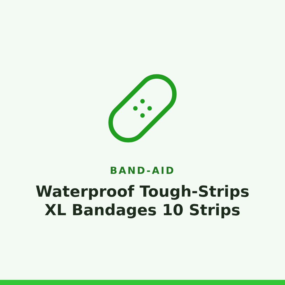Band-Aid Waterproof Tough-Strips XL Bandages 10 Strips