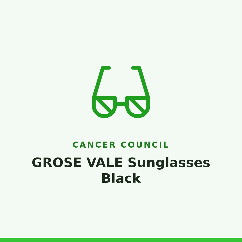 Cancer Council GROSE VALE Sunglasses Black 1 Pair