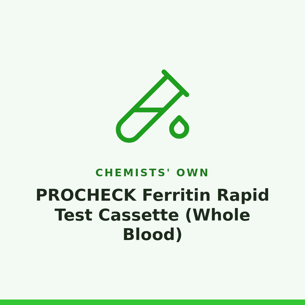 Chemists' Own PROCHECK Ferritin Rapid Test Cassette (Whole Blood) 1 Pack