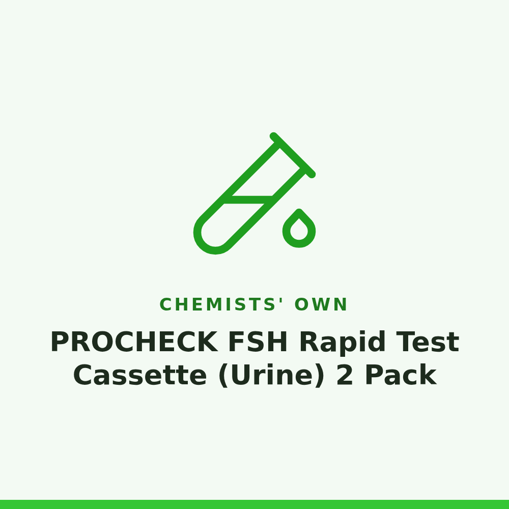 Chemists' Own PROCHECK FSH Rapid Test Cassette (Urine) 2 Pack