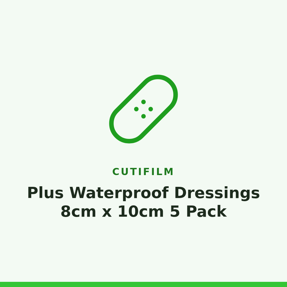Cutifilm Plus Waterproof Dressings 8cm x 10cm 5 Pack
