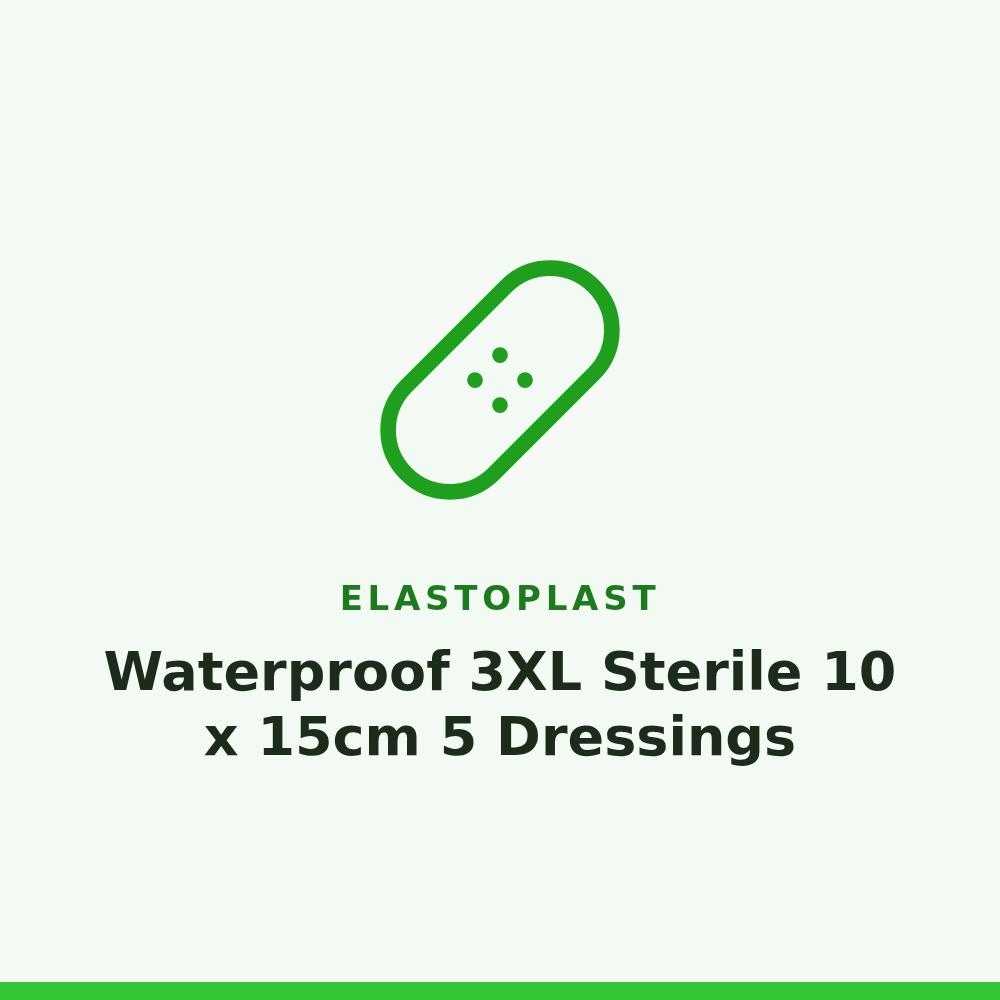Elastoplast Waterproof 3XL Sterile 10 x 15cm 5 Dressings
