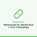 Elastoplast Waterproof XL Sterile 6cm x 7cm 5 Dressings