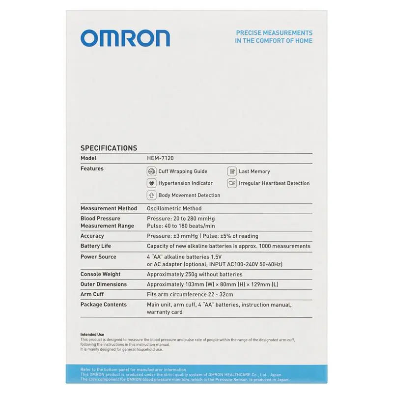 Omron HEM7120 Blood Pressure Monitor