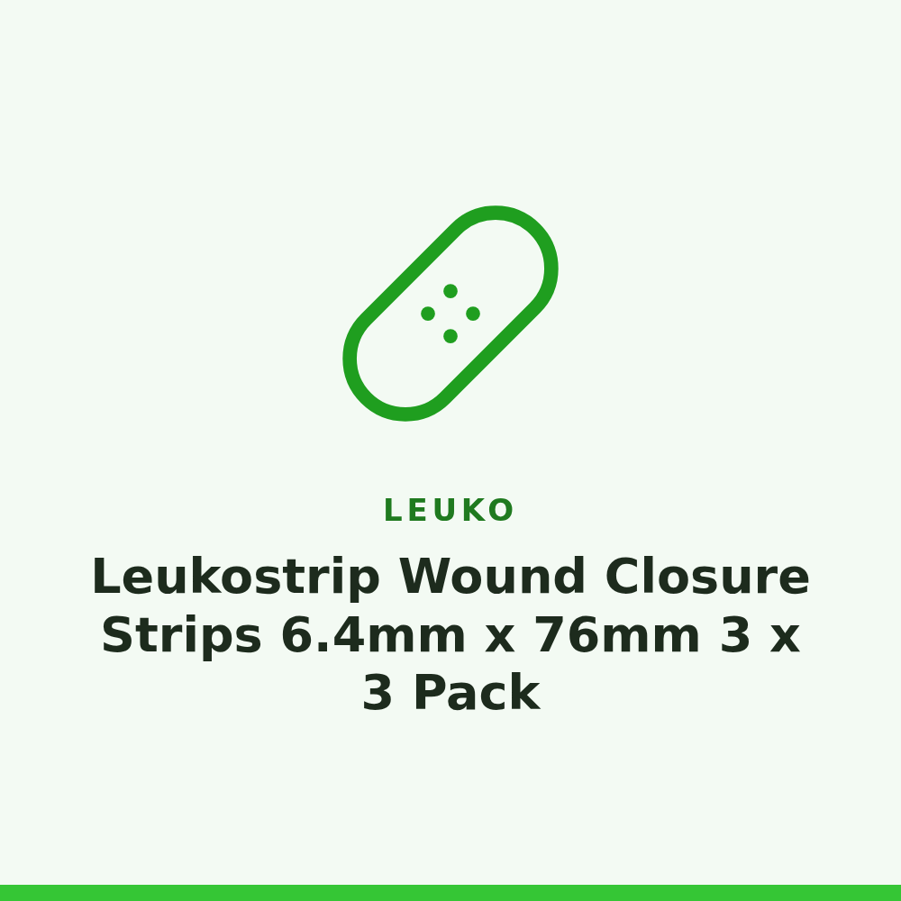 Leuko Leukostrip Wound Closure Strips 6.4mm x 76mm 3 x 3 Pack