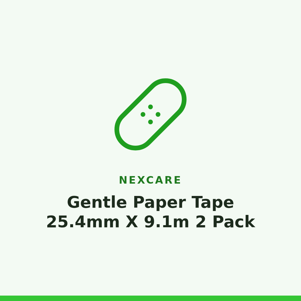 Nexcare Gentle Paper Tape 25.4mm X 9.1m 2 Pack