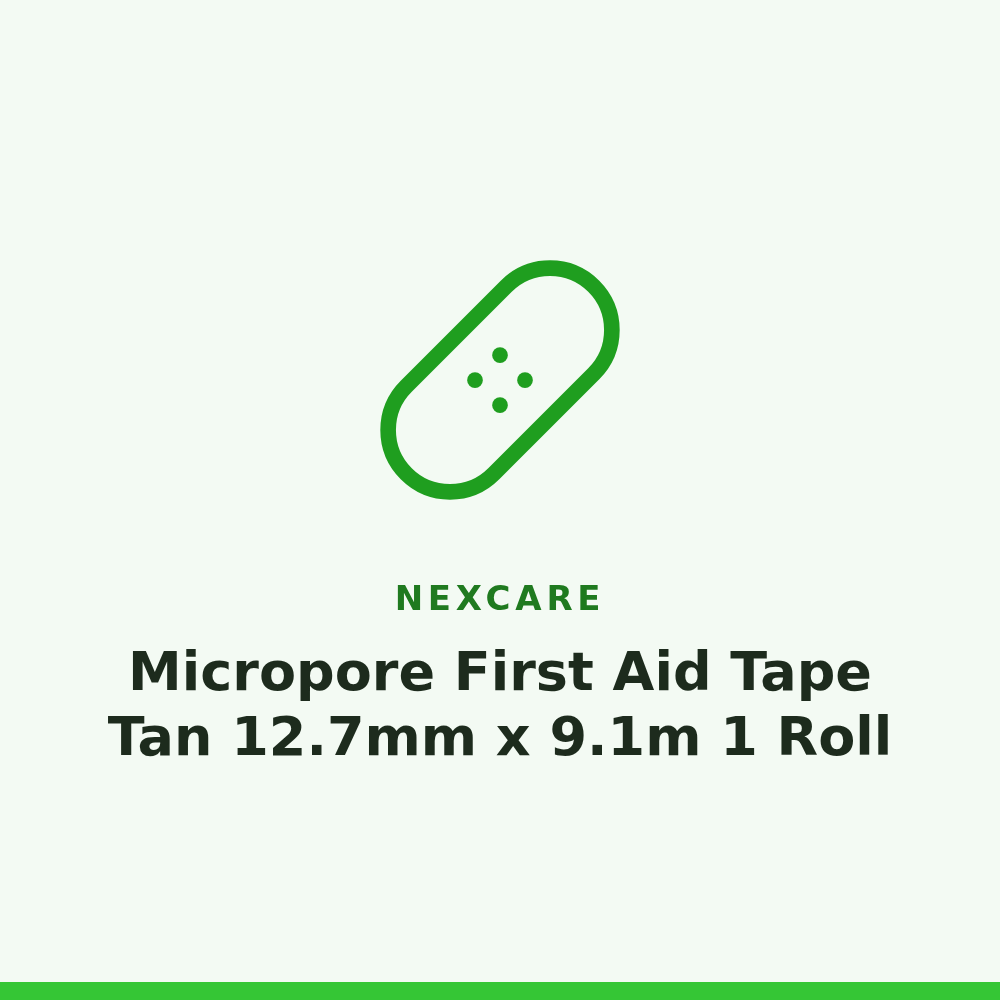 Nexcare Micropore First Aid Tape Tan 12.7mm x 9.1m 1 Roll