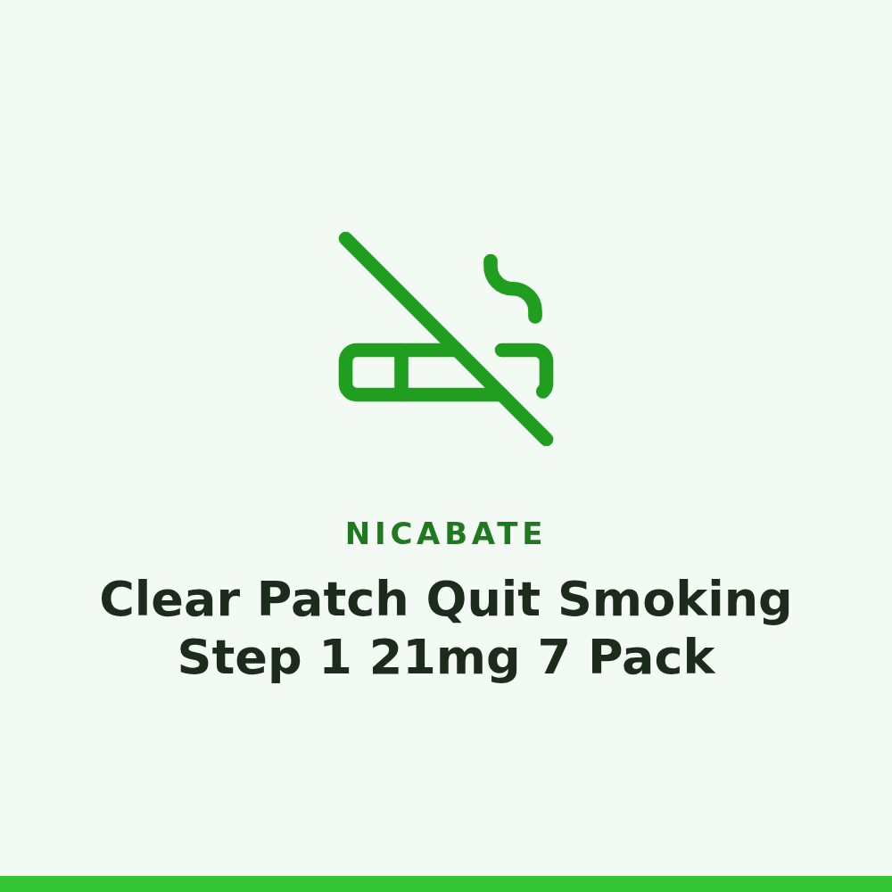 Nicabate Clear Patch Quit Smoking Step 1 21mg 7 Pack