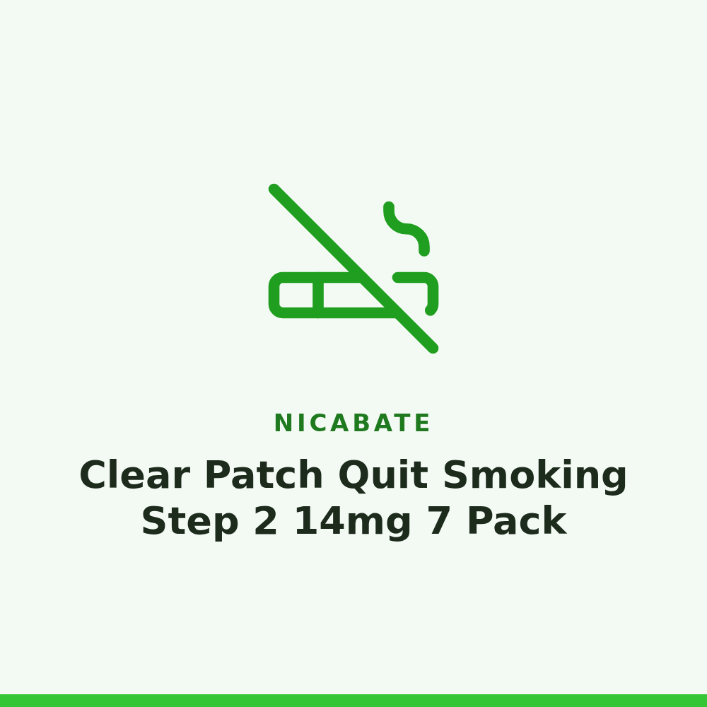Nicabate Clear Patch Quit Smoking Step 2 14mg 7 Pack