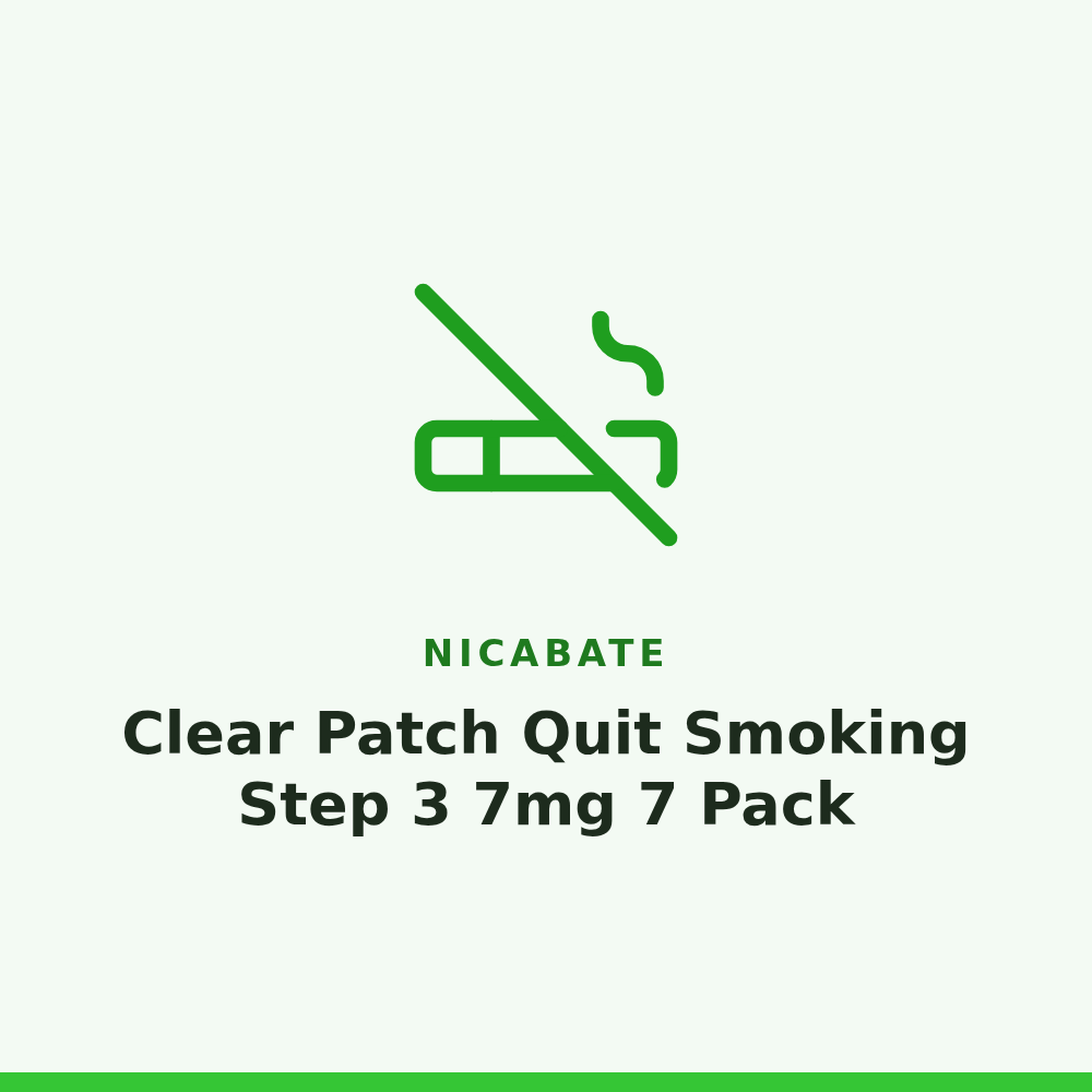 Nicabate Clear Patch Quit Smoking Step 3 7mg 7 Pack