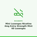 Nicabate Mini Lozenges Nicotine 4mg Extra Strength Mint 60 Lozenges