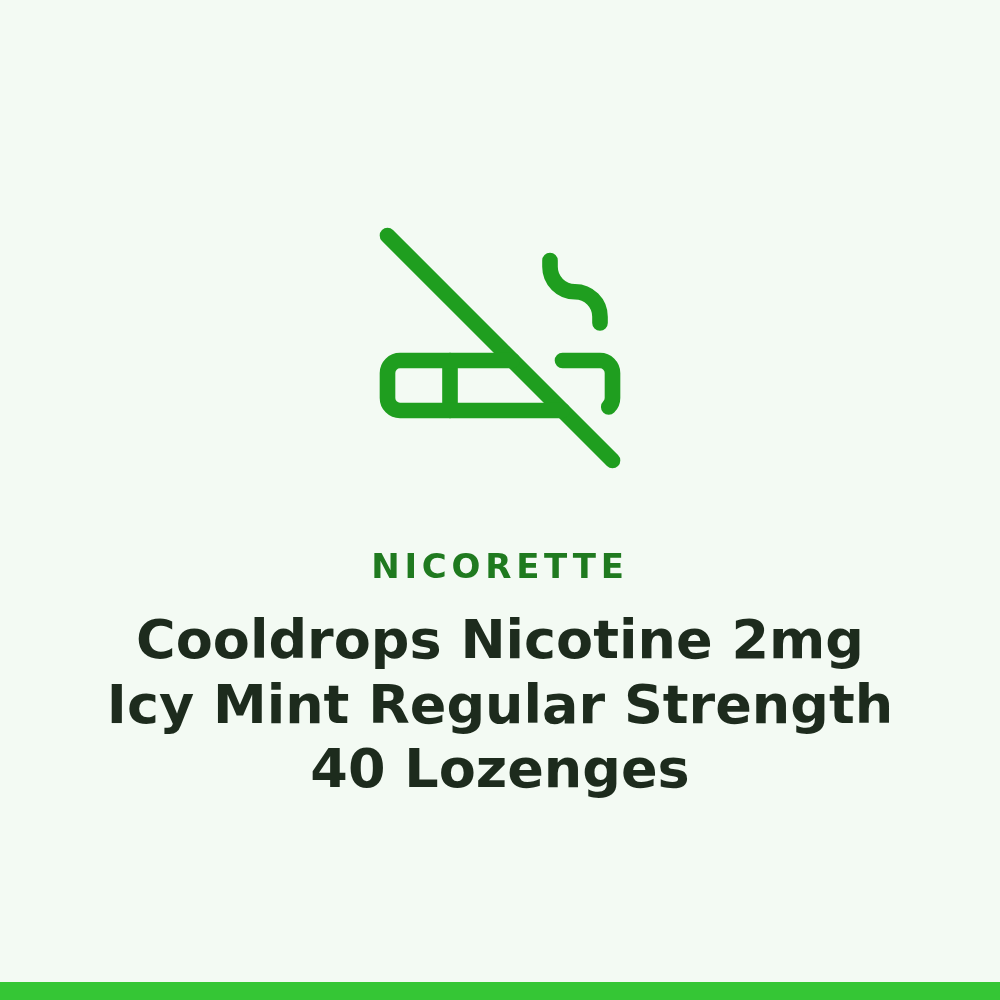 Nicorette Cooldrops Nicotine 2mg Icy Mint Regular Strength 40 Lozenges