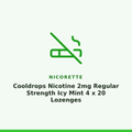 Nicorette Cooldrops Nicotine 2mg Regular Strength Icy Mint 4 x 20 Lozenges