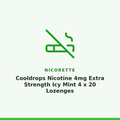 Nicorette Cooldrops Nicotine 4mg Extra Strength Icy Mint 4 x 20 Lozenges