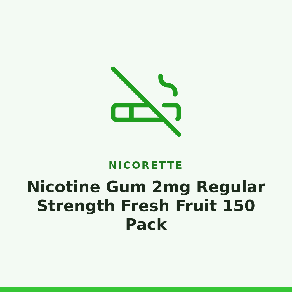 Nicorette Nicotine Gum 2mg Regular Strength Fresh Fruit 150 Pack