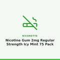 Nicorette Nicotine Gum 2mg Regular Strength Icy Mint 75 Pack