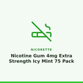 Nicorette Nicotine Gum 4mg Extra Strength Icy Mint 75 Pack