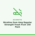 Nicorette Nicotine Gum 4mg Regular Strength Fresh Fruit 150 Pack