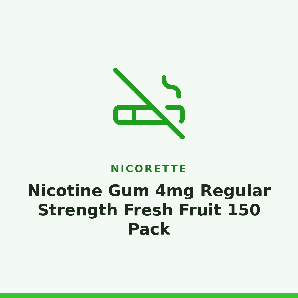Nicorette Nicotine Gum 4mg Regular Strength Fresh Fruit 150 Pack