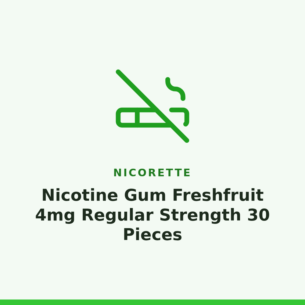 Nicorette Nicotine Gum Freshfruit 4mg Regular Strength 30 Pieces