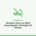 Nicorette Nicotine Gum Icy Mint 2mg Regular Strength 30 Pieces