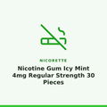 Nicorette Nicotine Gum Icy Mint 4mg Regular Strength 30 Pieces