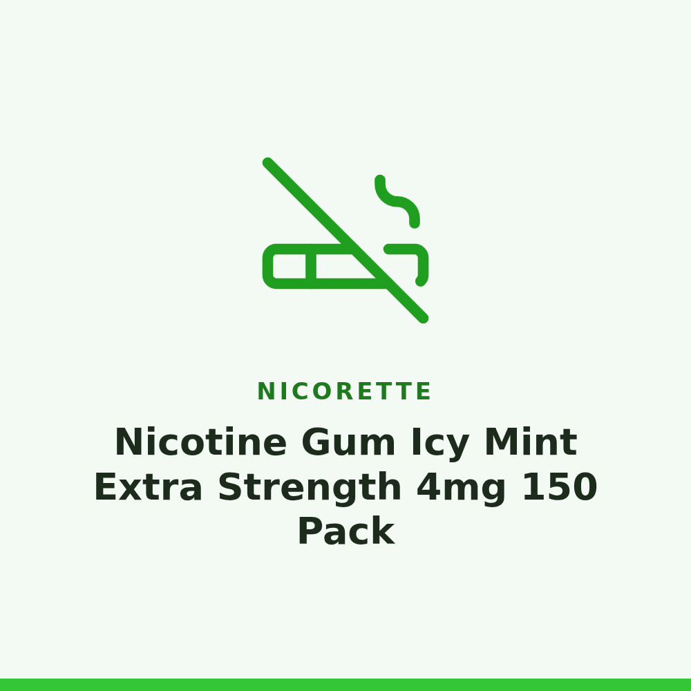 Nicorette Nicotine Gum Icy Mint Extra Strength 4mg 150 Pack