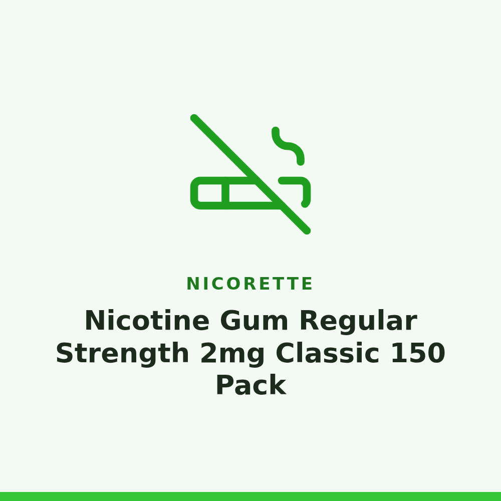 Nicorette Nicotine Gum Regular Strength 2mg Classic 150 Pack