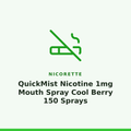 Nicorette QuickMist Nicotine 1mg Mouth Spray Cool Berry 150 Sprays