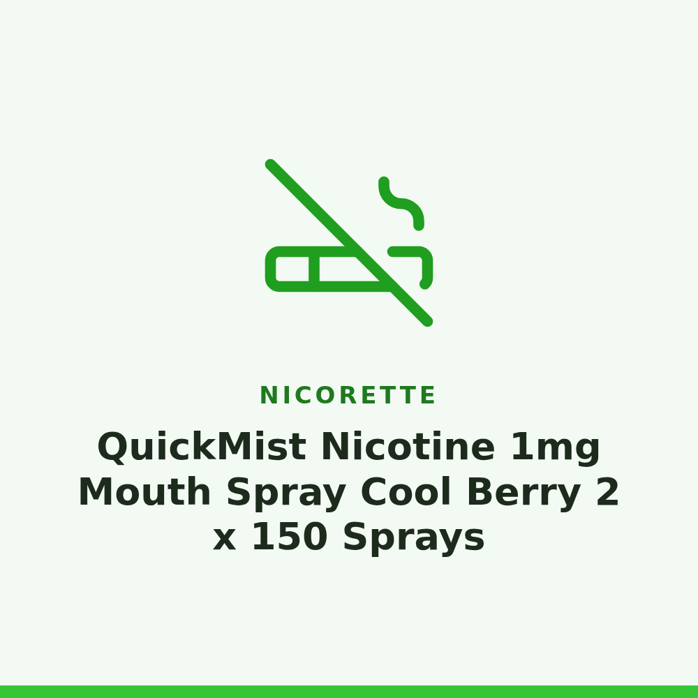 Nicorette QuickMist Nicotine 1mg Mouth Spray Cool Berry 2 x 150 Sprays