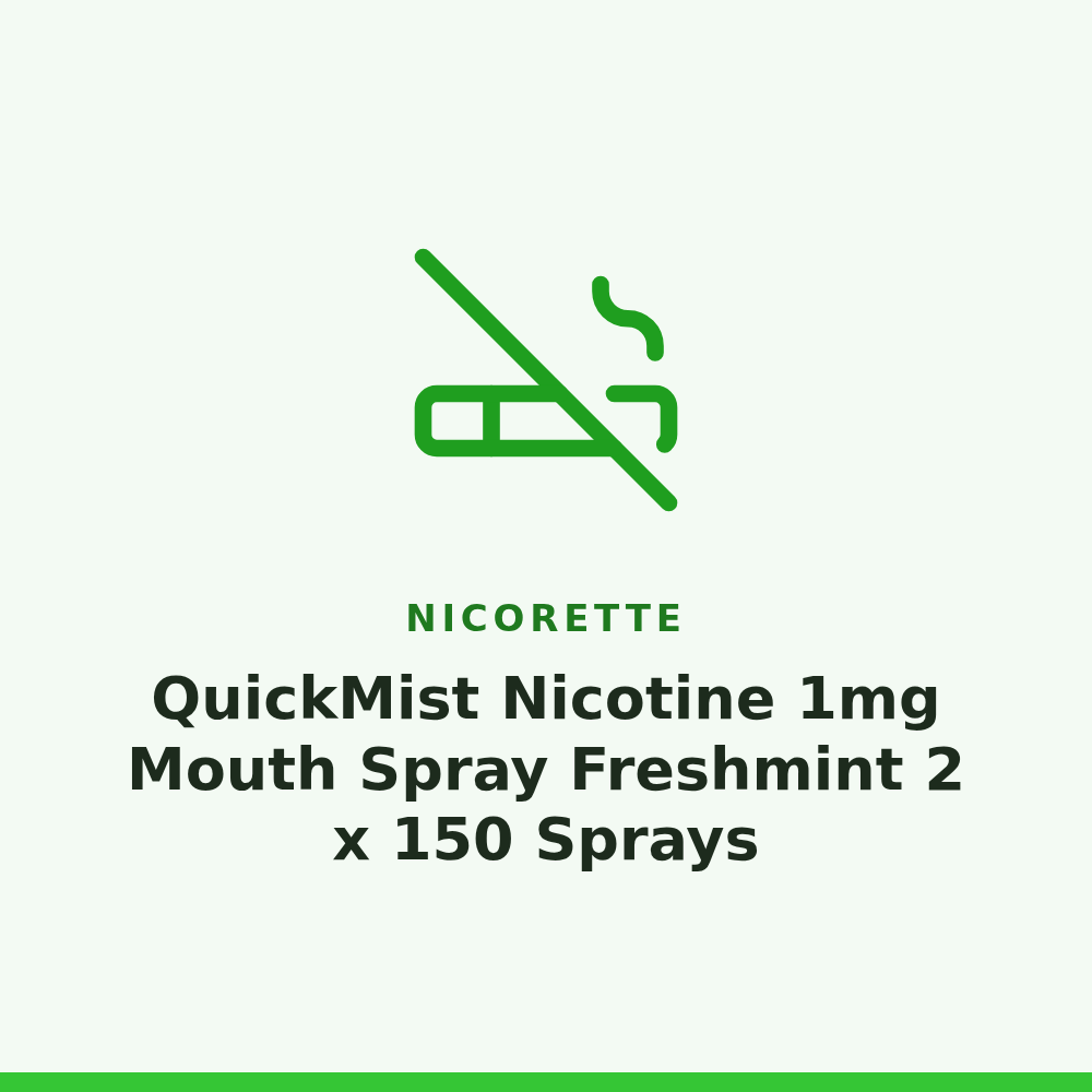 Nicorette QuickMist Nicotine 1mg Mouth Spray Freshmint 2 x 150 Sprays