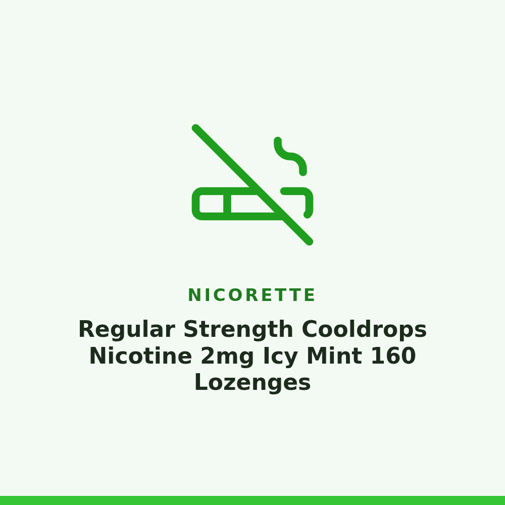 Nicorette Regular Strength Cooldrops Nicotine 2mg Icy Mint 160 Lozenges