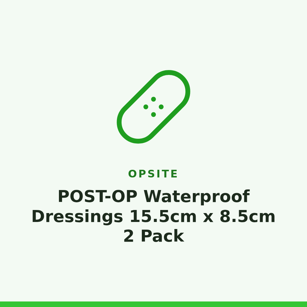 Opsite POST-OP Waterproof Dressings 15.5cm x 8.5cm 2 Pack