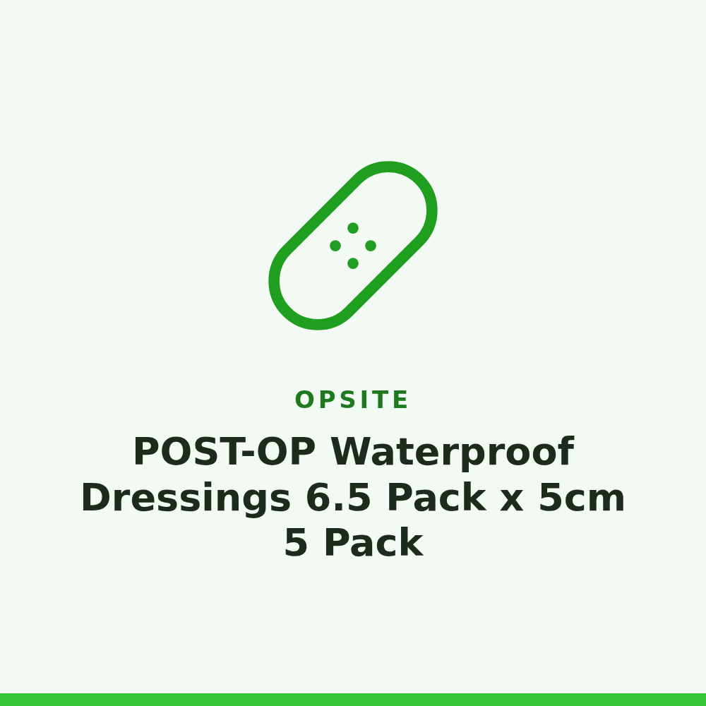 Opsite POST-OP Waterproof Dressings 6.5 Pack x 5cm 5 Pack