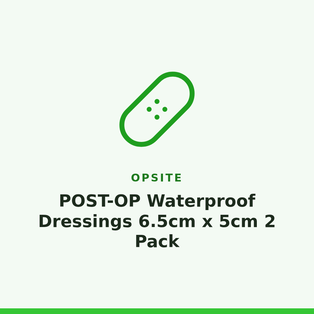 Opsite POST-OP Waterproof Dressings 6.5cm x 5cm 2 Pack