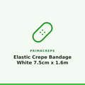 Primacrepe Elastic Crepe Bandage White 7.5cm x 1.6m