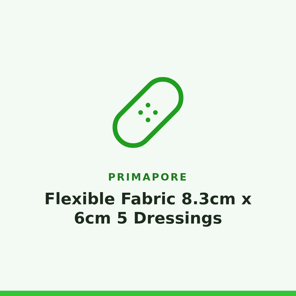Primapore Flexible Fabric 8.3cm x 6cm 5 Dressings