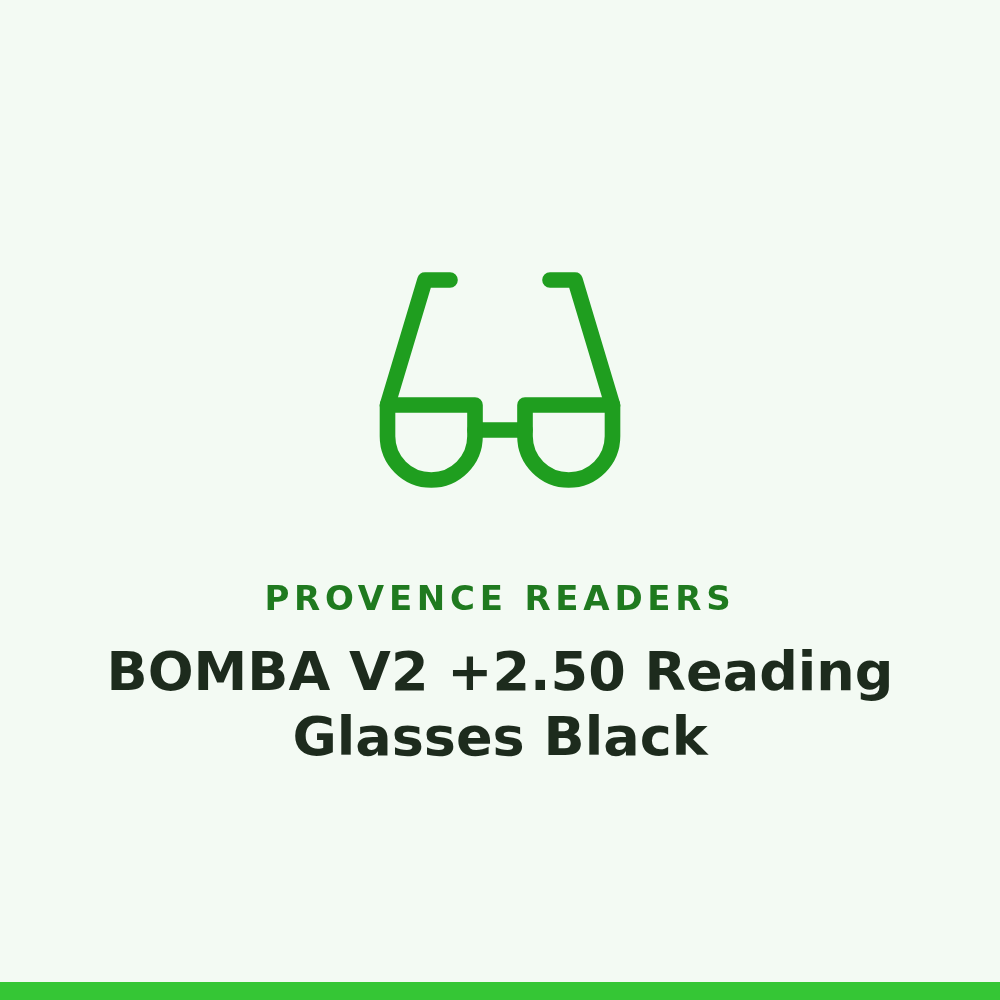 Provence Readers BOMBA V2 +2.50 Reading Glasses Black 1 Pair