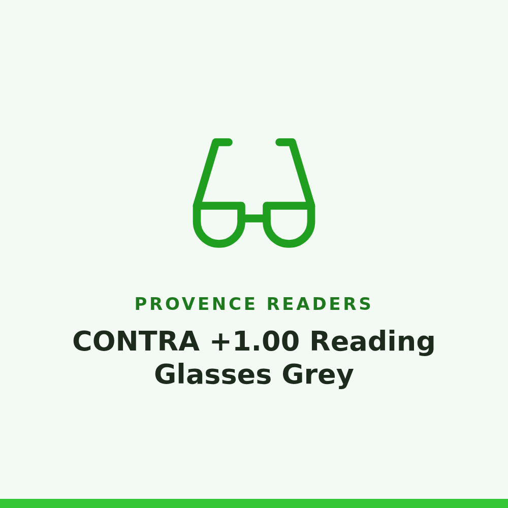 Provence Readers CONTRA +1.00 Reading Glasses Grey 1 Pair