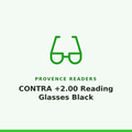 Provence Readers CONTRA +2.00 Reading Glasses Black 1 Pair