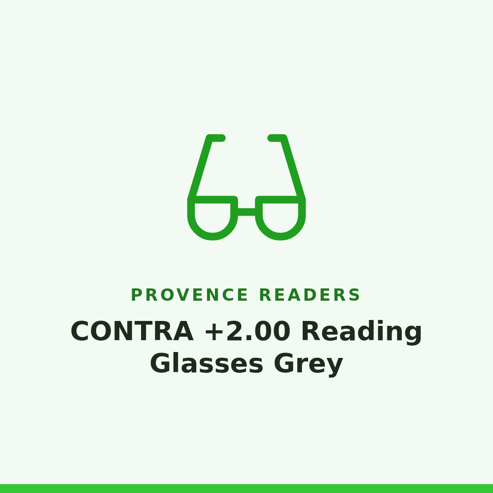 Provence Readers CONTRA +2.00 Reading Glasses Grey 1 Pair