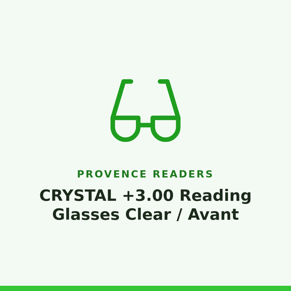 Provence Readers CRYSTAL +3.00 Reading Glasses Clear / Avant 1 Pair