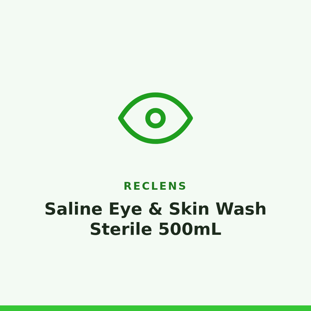 Reclens Saline Eye & Skin Wash Sterile 500mL